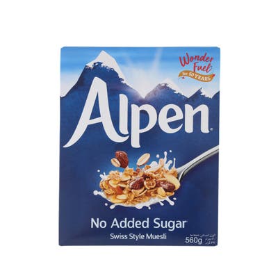 Alpen No Added Sugar Swiss Style Muesli Cereal 560g